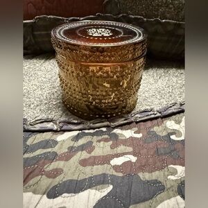 Amber Glass Decorative Jar